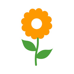 Chamomile daisy flower flat icon for apps and websites