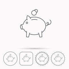 Piggy bank icon. Money economy sign.