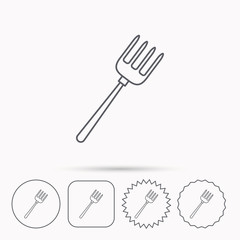 Pitchfork icon. Agriculture sign.