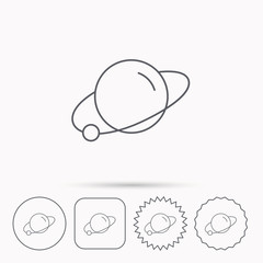 Planet icon. World globe sign.