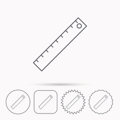 Ruler icon. Straightedge sign.