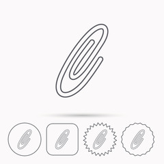 Safety pin icon. Paperclip sign.