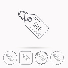 Sale shopping tag icon. Discount label sign.