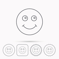 Smile icon. Positive happy face sign.