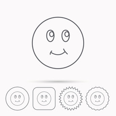 Smile icon. Positive happy face sign.