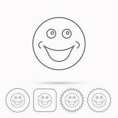 Smile icon. Positive happy face sign.