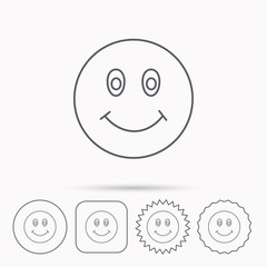Smile icon. Positive happy face sign.