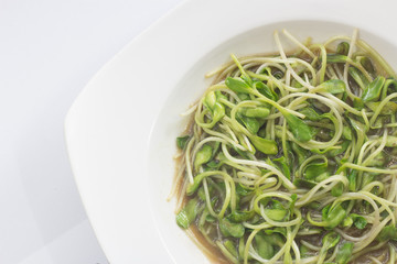 fried sunflower sprout with sauce thai style