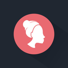 Girl styling hair icon