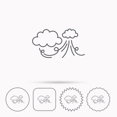 Wind icon. Cloud with storm sign.