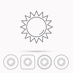 Sun rays icon. Summer sign.
