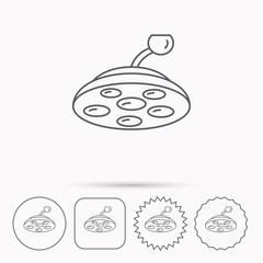 Surgical lamp icon. Surgeon light sign.
