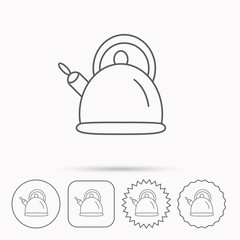 Teapot icon. Kitchen kettle sign.