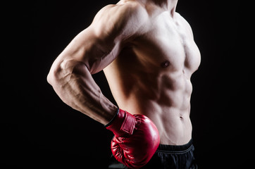 Fototapeta premium Muscular man in boxing concept