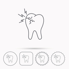 Toothache icon. Dental healthcare sign.