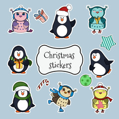 Collection of christmas stickers.