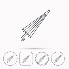 Umbrella icon. Water protection sign.