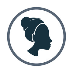 Girl styling hair icon