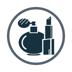 Women lipstick and perfume icon