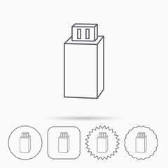 USB drive icon. Flash stick sign.