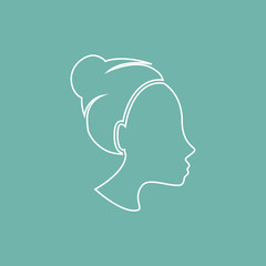 Girl styling hair icon