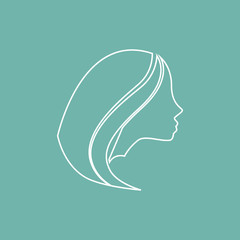 Girl styling hair icon