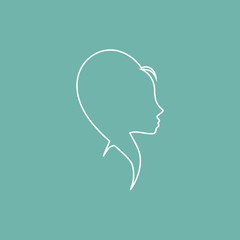 Girl styling hair icon