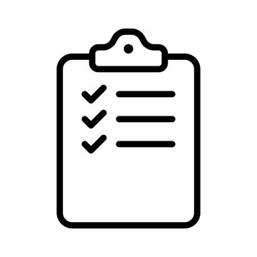 clipboard checklist survey form line art icon for apps and websites