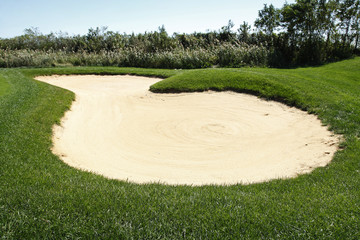 Sand bunker on the golf course