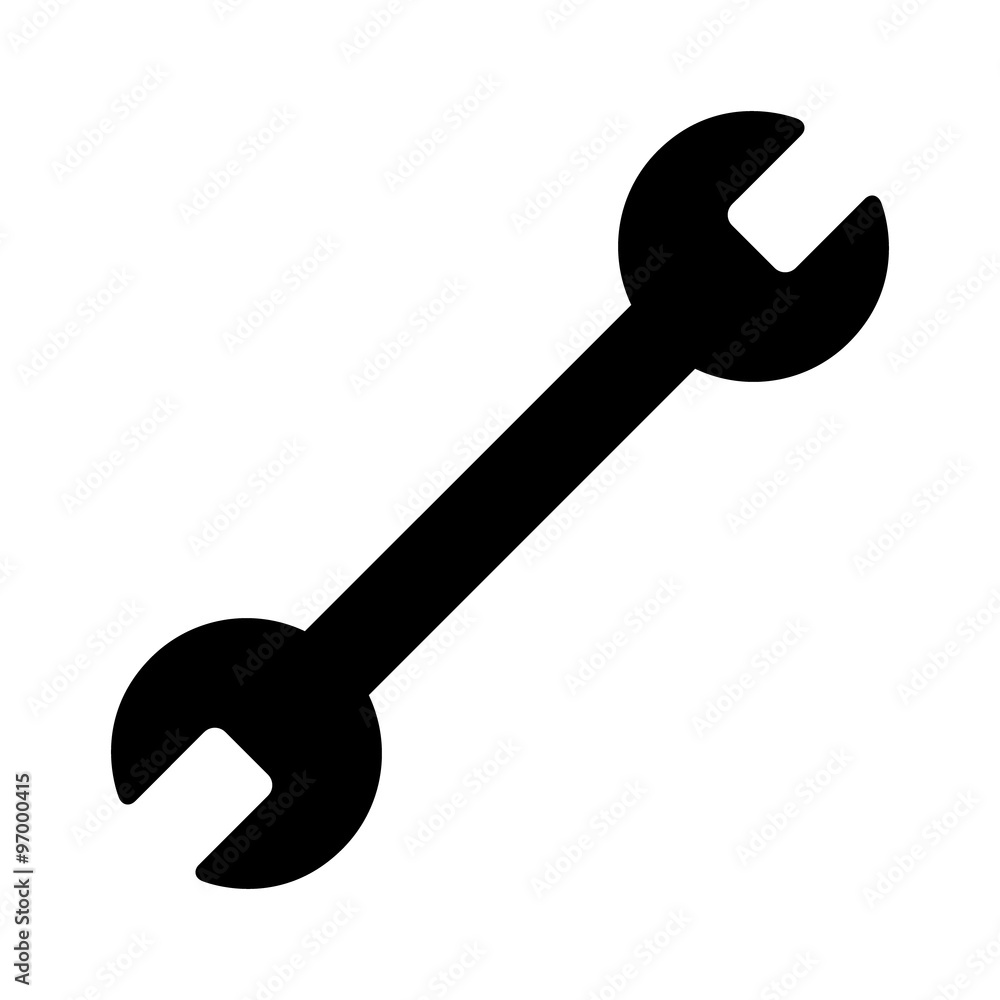 Wall mural Wrench spanner tool flat icon for apps