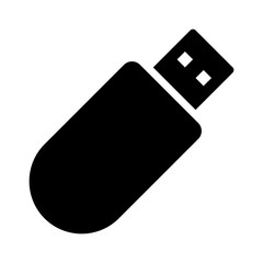 USB flash drive flat icon for apps and websites