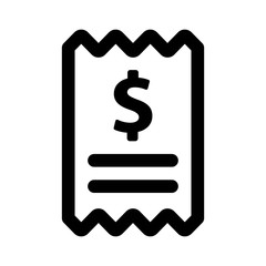 Checkout receipt line art icon for apps and websites