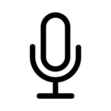 Microphone speaker (speech to text) line art icon for apps and websites