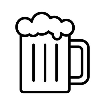 Beer mug line art icon for apps and websites