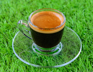 coffee cup on artificial Turf