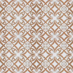 Fototapeta premium Old ceramic tiles patterns background in the park public