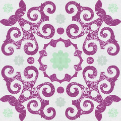 Old ceramic tiles patterns background in the park public