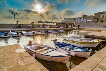 Fototapeta na wymiar mooring boats on the Adriatic sea