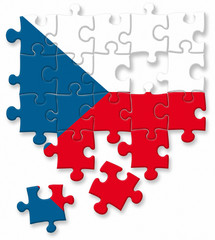 Czech flag puzzle on the white background