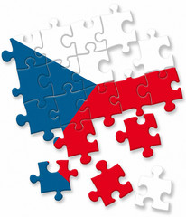 Czech flag puzzle on the white background