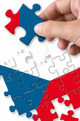 Czech flag puzzle on the white background