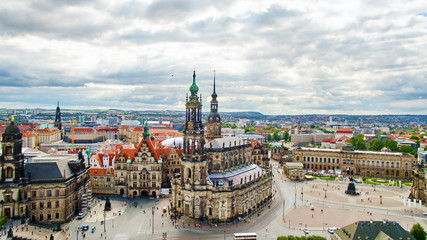 Fototapeta na wymiar Histoirical center of the Dresden Old Town. Dresden has a long h