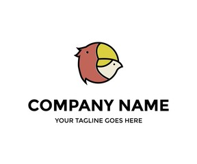 Simple two lovely bird monogram