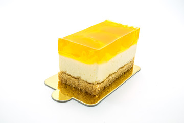 orange cake on the white background
