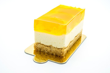 orange cake on the white background
