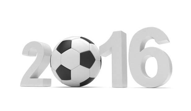New Year 2016 and soccer ball