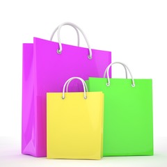 Paper Shopping Bags isolated on white background
