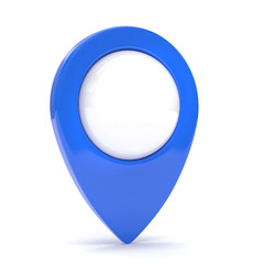 blue map pointer isolated