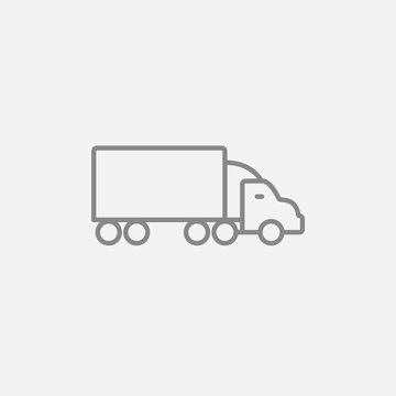 Delivery truck line icon.