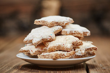 Cinnamon cookies and christmas lights